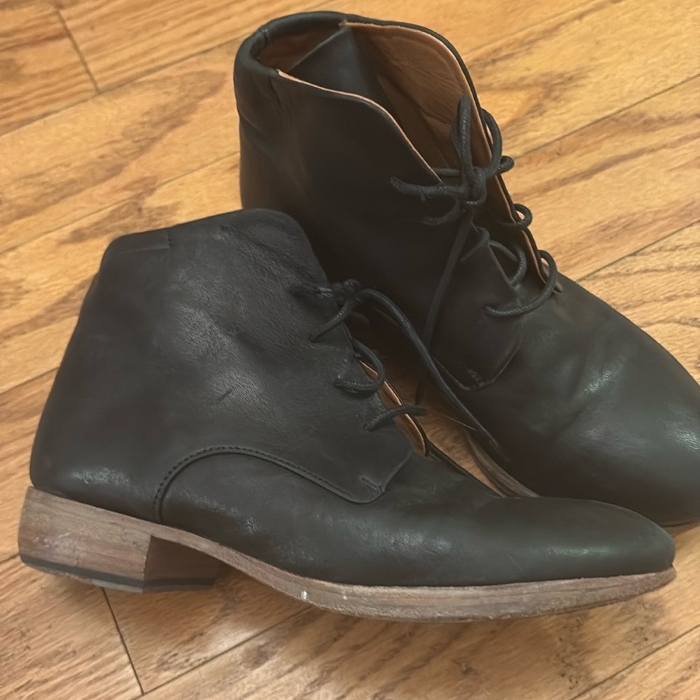 P. Monjo Leather Booties - Size 36